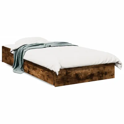 Obrázek produktu pro vidaXL Rám postele se zásuvkami kouřový dub 100x200cm materiál na bázi dřeva