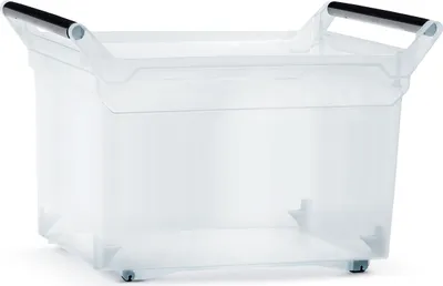 Produktbild von nabbi Kunststoff-Aufbewahrungsbox auf Rädern NUK6H 49 l – transparent