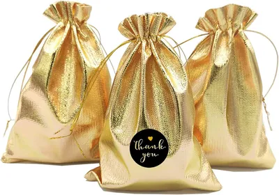Imagen del producto de Bolsas de organza doradas, 13x18 cm, 100 unidades, para joyería