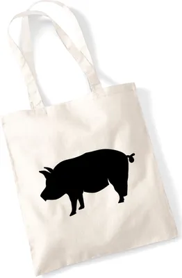 Produktbild von Huuraa Jutebeutel Schwein Silhouette 10 Liter Natural Baumwolle Tasche Geschenkidee