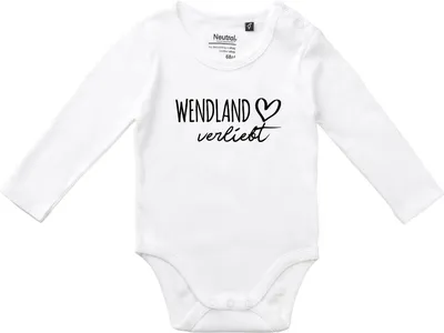 Produktbild von Huuraa Baby Body Wendland verliebt 68 White  Baumwolle Fairtrade Langarmbody Geschenkidee