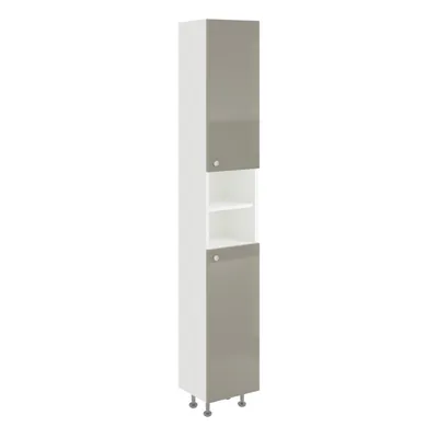 Immagine prodotto di mobile alto da bagno haaus Zaria, a parete, 2 ante, grigio/bianco lucido, ante in MDF, L 30 x L 27 x H 190 cm