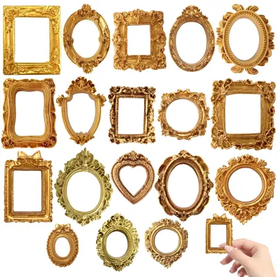 Mini-Fotorahmen Gold Vintage, 18 Stück, 5,5 x 5,5 cm