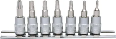 Produktbild von KS Tools 911.1460, Steckschlüssel-Satz, 1/4", 7 Kopf/Köpfe, Chrom-Vanadium-Stahl, DIN 3120, ISO 1174, 160 g