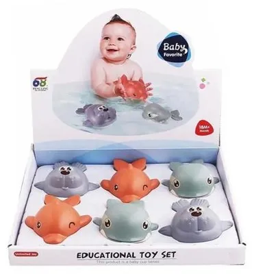 Produktbild von Badespielzeug Tierfiguren mit Schraubfunktion für Kinder, Mustermix, 12 x 5 cm