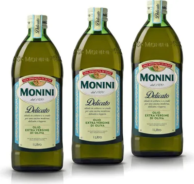 Produktbild von 3x Monini Delicato Extra Natives Olive Olivenöl 1L nativ italien olio oliva