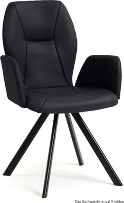 Produktbild von Armlehnstuhl (6er-Set) Denna 58x92x60 Schwarz/Anthrazit