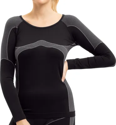 Produktbild von Gomati Damen Thermo Unterhemd Seamless Funktionswäsche schnelltrocknend - Grau S-M