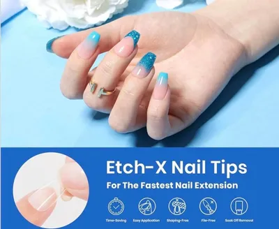 Produktbild von Nageltips 550 Stücke, kurze Coffin, transparent, für Nagelstudio