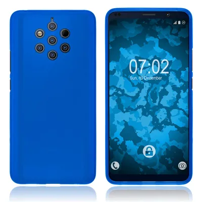 Produktbild von PhoneNatic Case kompatibel mit  Nokia 9 PureView - blau Silikon Hülle matt Cover