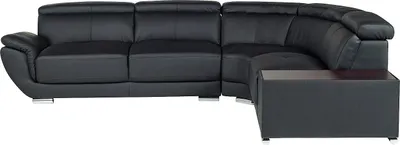 Produktbild von Vente-unique NAHIA, Ecksofa, Wohnzimmer, Schwarz, 5 Sitz(e), Schwarz, 600 kg