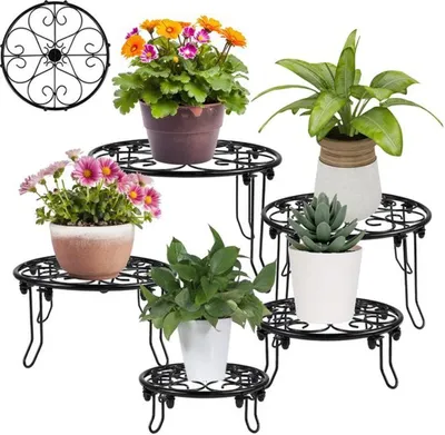 Immagine prodotto di Set di 5 vasi decorativi in metallo per interni ed esterni