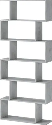 Immagine prodotto di Clisi - Libreria, 80x25x191h cm Grigio Cemento, 5 Ripiani