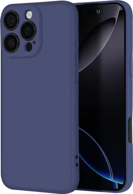 Produktbild von Avizar, Soft Touch Hülle Silikon Apple iPhone 16 Pro, matte Rückseite, Nachtblau