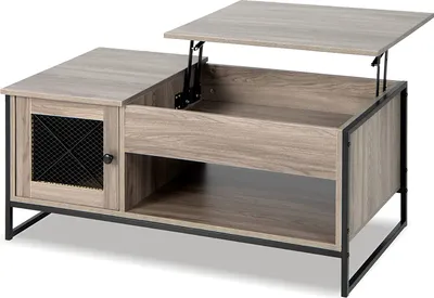 Produktbild von GOPLUS Couchtisch höhenverstellbar, Ausziehbarer Beistelltisch mit Lift-Top & Ablagen, Sofatisch aus Holz für Wohnzimmer, Schlafzimmer, Büro