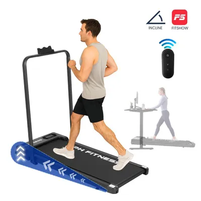 Zdjęcie produktu dla Bieżnia składana PH Fitness B3F - WalkingPad z poręczą i uchwytem - silnik 1,3 KM, 1-8 km/h, 100 kg - pilot, ręczne nachylenie, Bluetooth