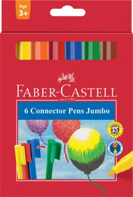 Obrázek produktu pro FABER-CASTELL pera s vláknovým hrotem Jumbo CONNECTOR PEN balení 6 kusů