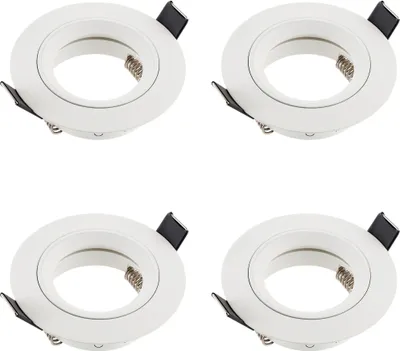 Produktbild von 4x Einbaurahmen Alu weiß LED Decken Strahler Spot inkl. GU10 Fassung 230V SEBSON