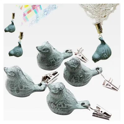 Produktbild von Tischdeckenbeschwerer, 4 Stück Eisen-Vogel-Tischdeckenklammern für den Außenbereich