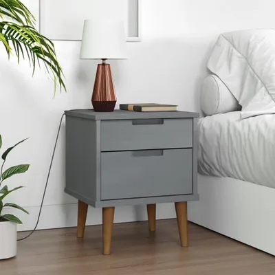 Immagine prodotto di Comodino MOLDE Grey 40x35x48 cm in legno di pino massiccio