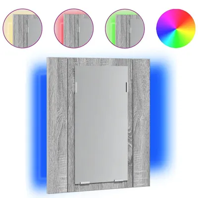 Obrázok produktu pre vidaXL LED zrkadlová skrinka Grey Sonoma 40x12x45 cm Drevo Materiál