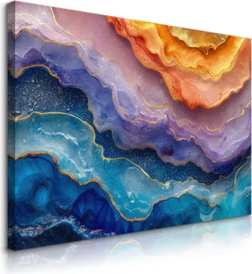 Produktbild von Muralo Leinwandbild Canvas für Büro ABSTRAKTE WELLEN Moderne Muster Glamour Br. 100cm x Hö. 70cm
