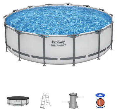 Immagine prodotto di Piscina con struttura Pro MAX in acciaio 427x107 grigio 14FT BESTWAY 5in1 + accessori
