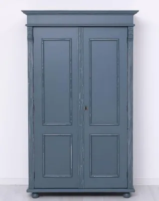 Produktbild von Casa Padrino Landhausstil Shabby Chic Kleiderschrank Antik Blau 110 x 58 x H. 180 cm - Massivholz Schlafzimmerschrank mit 2 Türen - Schlafzimmer Möbel - Shabby Chic Möbel - Landhausstil Möbel
