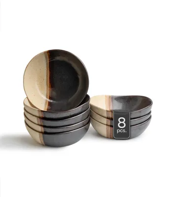 Produktbild von Schalen - Ø 18 cm - Schwarz - Braun - Keramik - matt - 8er Set
