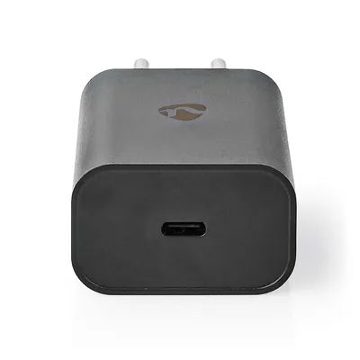 Produktbild von Nedis Netzladegerät - PD3.0 27W / PD3.0 30W / QC3.0 - 1.5 / 2.0 / 2.5 / 3.0 A - Anzahl der Ausgänge: 1 - USB-C - Automatische Spannungswahl - Schwarz