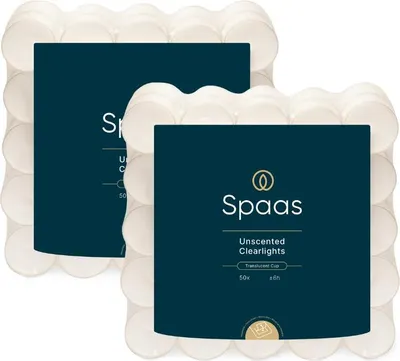 Produktbild von Spaas Clearlights – Teelichter mit durchsichtigem Halter - Weiß - 100 Stück