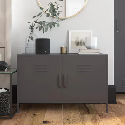 Produktbild von Schrank mit 2 Türen aus Metall graphitgrau