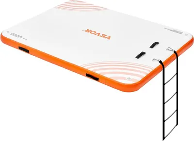 Immagine prodotto di Piattaforma galleggiante gonfiabile, piattaforma gonfiabile 8 x 6 piedi, tappetino galleggiante antiscivolo con borsa per il trasporto portatile e scala rimovibile, piattaforma galleggiante a forma di zattera per piscina, spiaggia e mare