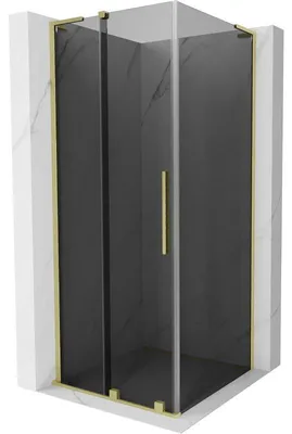 Obrázek produktu pro Mexen Velar L posuvný sprchový kout 110 x 110 cm, grafit, kartáčované zlato - 871-110-110-43-55