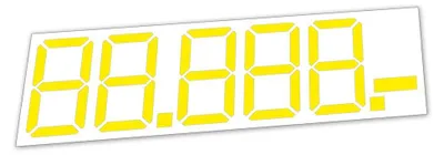Produktbild von Selbstklebende Zahlen/ Ziffern zum Aufbringen auf Frontscheibe, einfach zu lösen, Gelb, Maße 580 x 120 mm, Verpackungseinheit: 10 STK