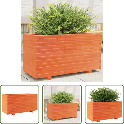 Produktbild von The Living Store Pflanzkübel Wachsbraun 90x40x49,5 cm Massivholz Kiefer