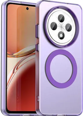 Image de Etui magnétique pour Oppo Reno12 F 5G, Etui antichoc fin, mat et translucide Violet