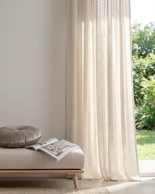 Produktbild von Fertigvorhang Noa HOOMstyle - Halbtransparent - Gardine mit Kräuselband - 140x270 cm - Natural