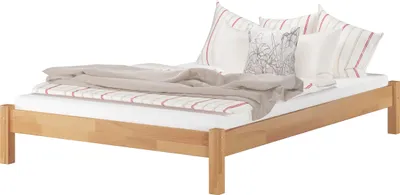 Produktbild von Französisches Bett 140x220 Futonbett Buche massiv Zubehör wählbar V-60.84-14-220ohne Zubehör