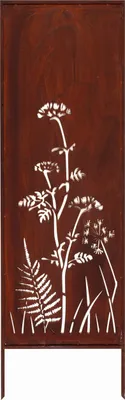 Produktbild von Sichtschutz Metall - 160 cm x 50 cm - Edelrost - Rostoptik Sichtschutz für Garten - Sichtschutzelement - Sichtschutzwand - Gartendekoration Zaun - Rost (Wiesen)