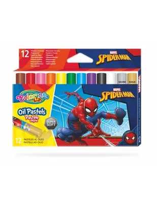 Produktbild von Ölpastellkreiden 12 Farben Spiderman Colorino