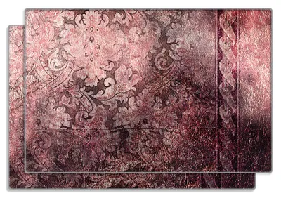 Produktbild von Wallario Frühstücksbrettchen 2er Set aus Glas, je 20 x 30 cm, mit rutschfesten Füßen, Motiv Schnörkelmuster in rot