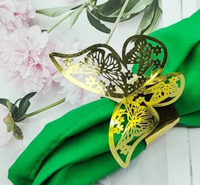 Produktbild von 50 Stück Papier Serviettenringe - Schmetterling Serviettenringe für Hochzeit - Abschlussfeier - Geburtstag - Bankett - Empfang - Weihnachtsdekoration