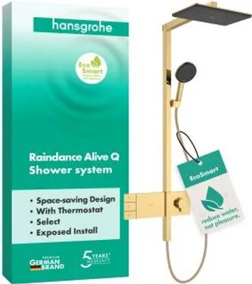 Zdjęcie produktu dla System prysznicowy hansgrohe Raindance Alive Q 210/340 2-jet EcoSmart z ShowerSelect Comfort, 24591990