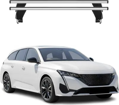 Image de Barres de toit transversales pour Peugeot 308 Break III 2021-2025 Alu Gris 2x