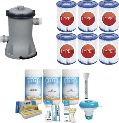 Obrázok produktu pre WAYS - Starostlivosť o bazény - Balenie média a filtračného čerpadla 2006 L/h a 6 filtrov typu II