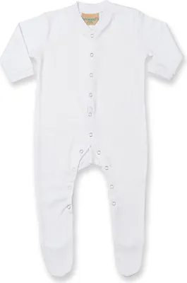 Produktbild von Larkwood Baby Unisex Langarm Strampler RW795 (Neugeborene) (Weiß)