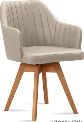 Produktbild von Armlehnstuhl drehbar (8er-Set) Dotty 58x81x60 Eiche geölt/Natur