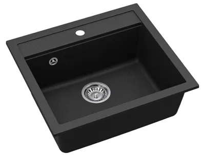 Productafbeelding van SAT Keukenwastafel, spoelbak, 56,5x51 cm, graniet, zwart