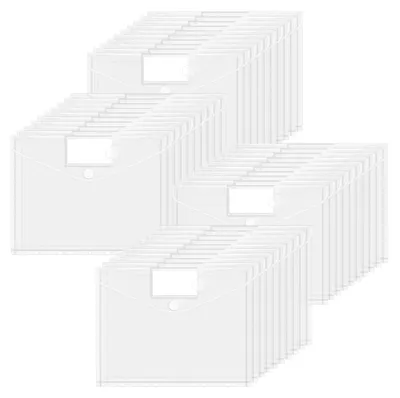 Produktbild von A4-Dokumentenmappe, 40 Stück, A4-Dokumentenmappe mit 11 Perforationen, transparente, wasserdichte Mappen, Klettverschluss und Taschen für Etiketten.